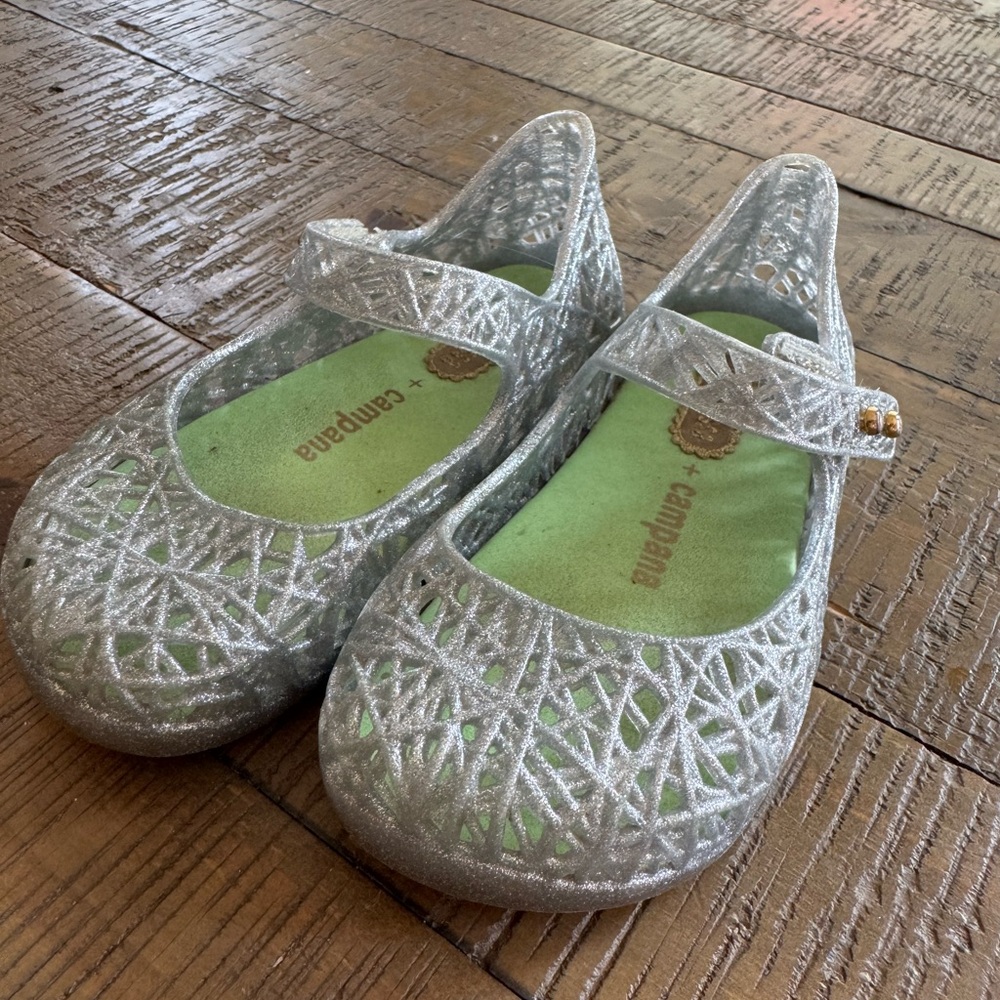 Mini Melissa Silver Glitter Jellies